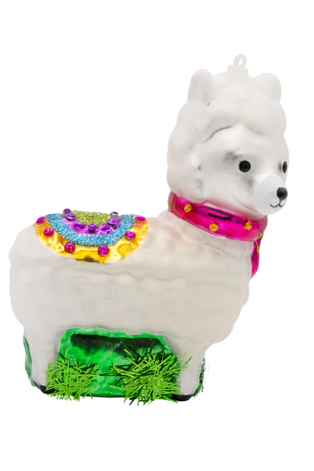 Glass Ornament - Christmas Cute Llama