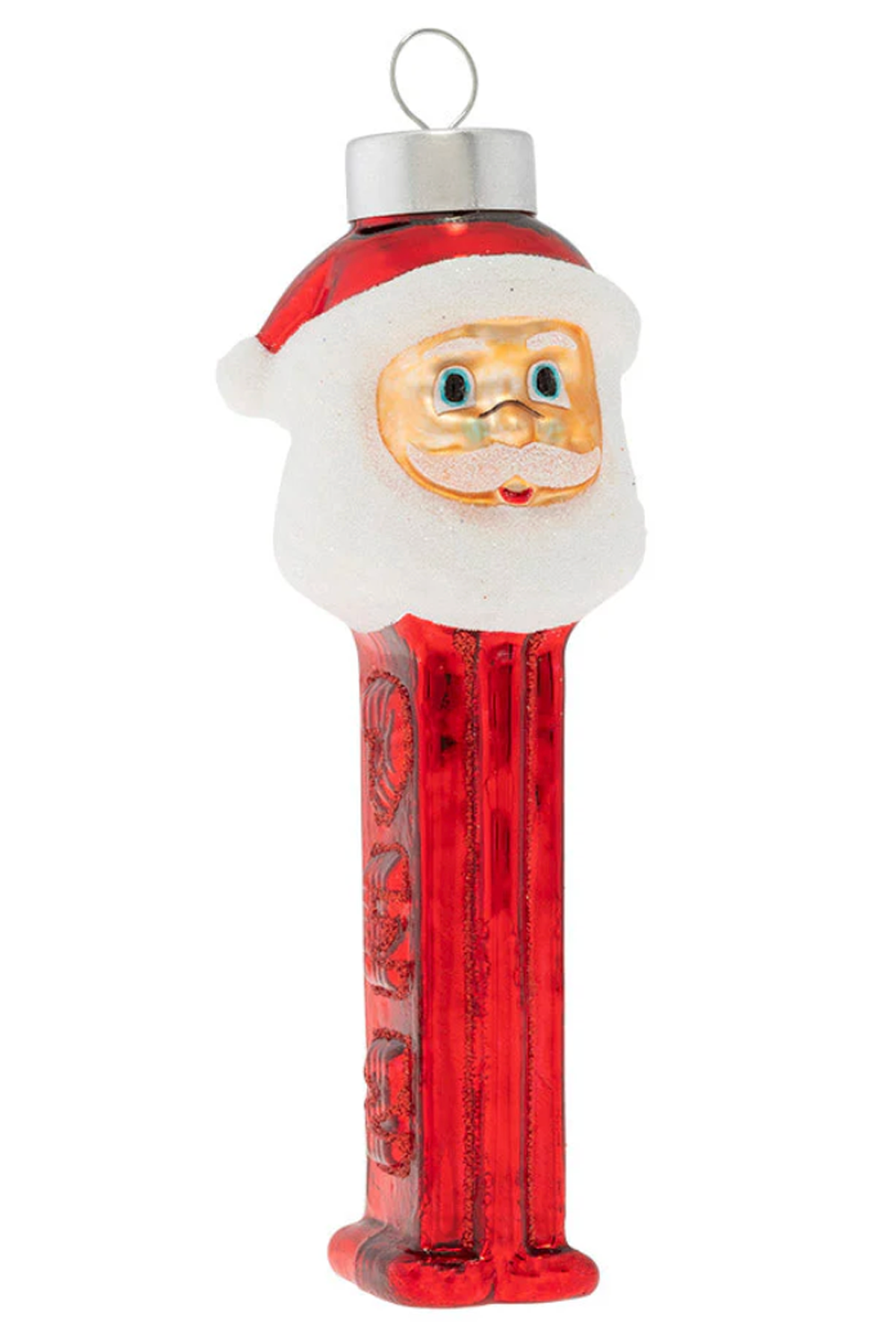 Glass Ornament - Big Pez Dispenser Santa