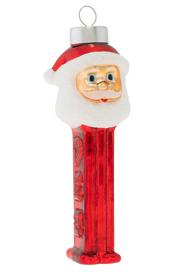Glass Ornament - Big Pez Dispenser Santa