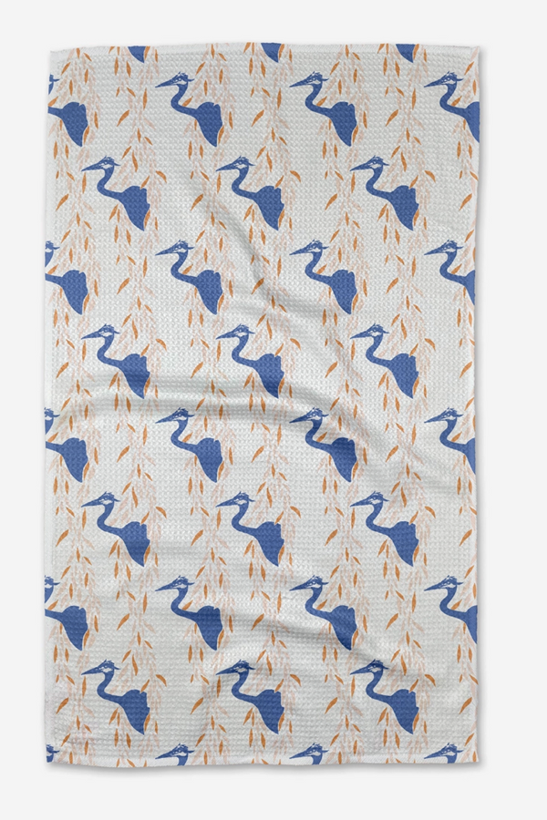 Geometry Kitchen Tea Towel - Blue Heron