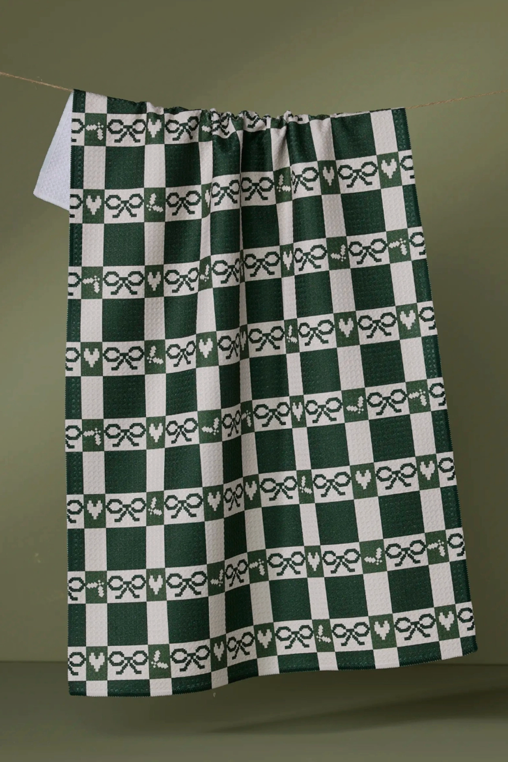 Geometry Kitchen Tea Towel - Elf Gingham