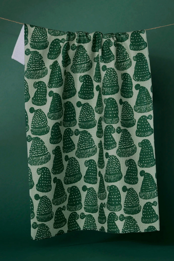 Geometry Kitchen Tea Towel - Frostcap Green