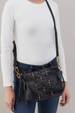 Kori Crossbody Bag - Velvet Hide Embellished Black
