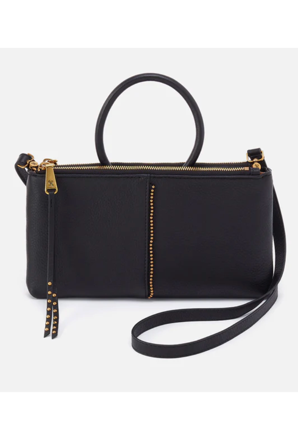 Sable Crossbody Purse - Velvet Hide Embellished Black