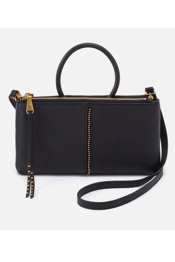 Sable Crossbody Purse - Velvet Hide Embellished Black