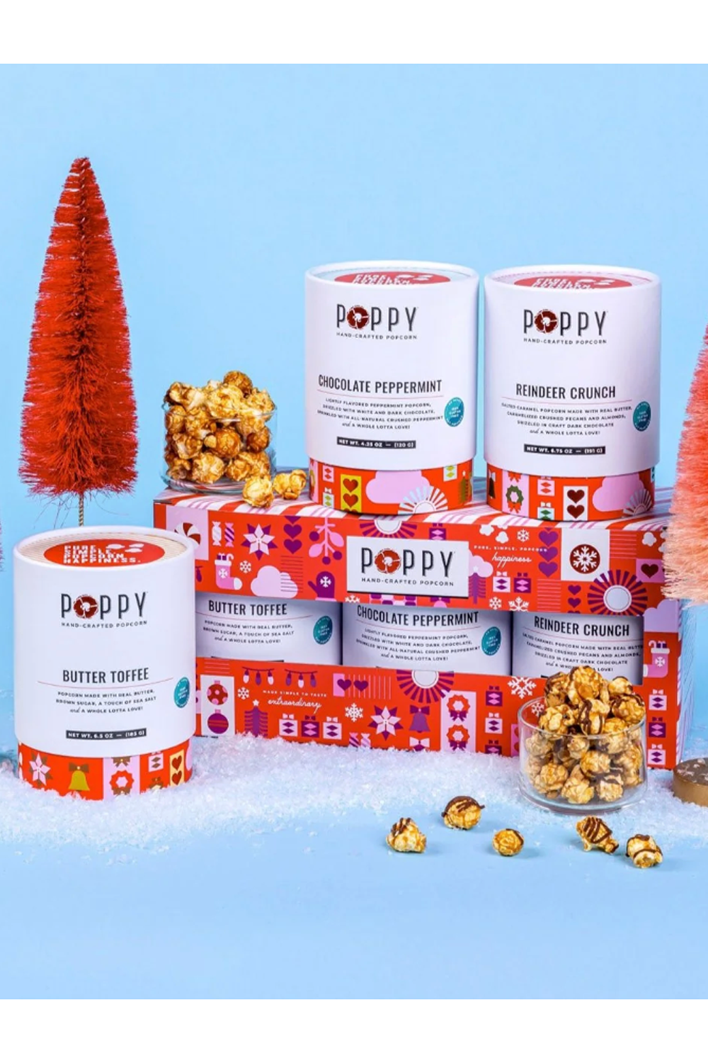 Poppy Popcorn Holiday Variety Pack of 3