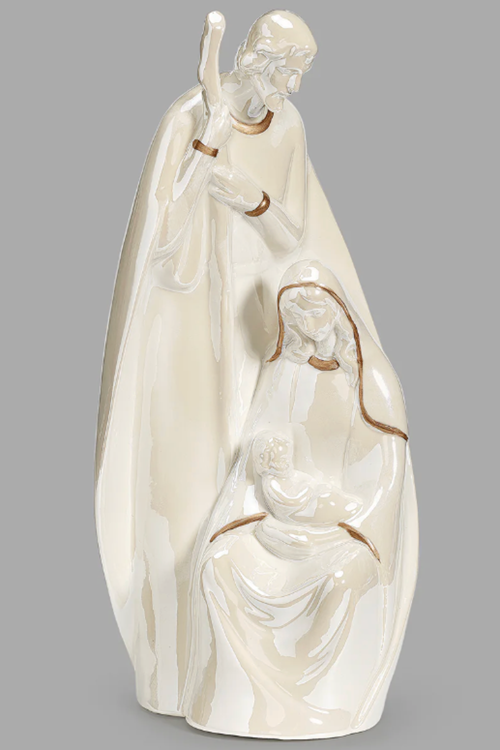 Iridescent and Gold Holy Family Nativity Figure