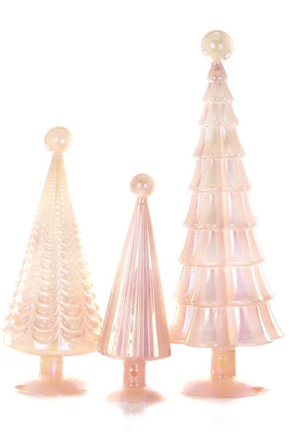 Glass Iridescent Tree - Light Pink