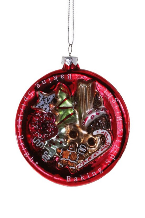 Glass Ornament - Baking Spirits Bright Cookie Plate