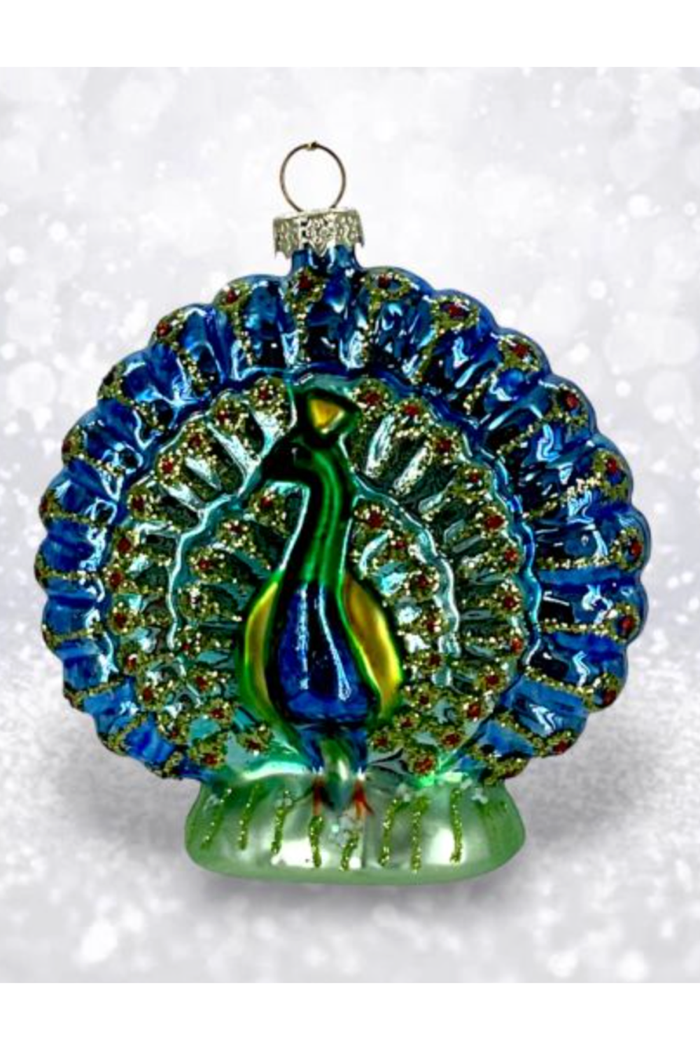 Glass Ornament - Darling Peacock
