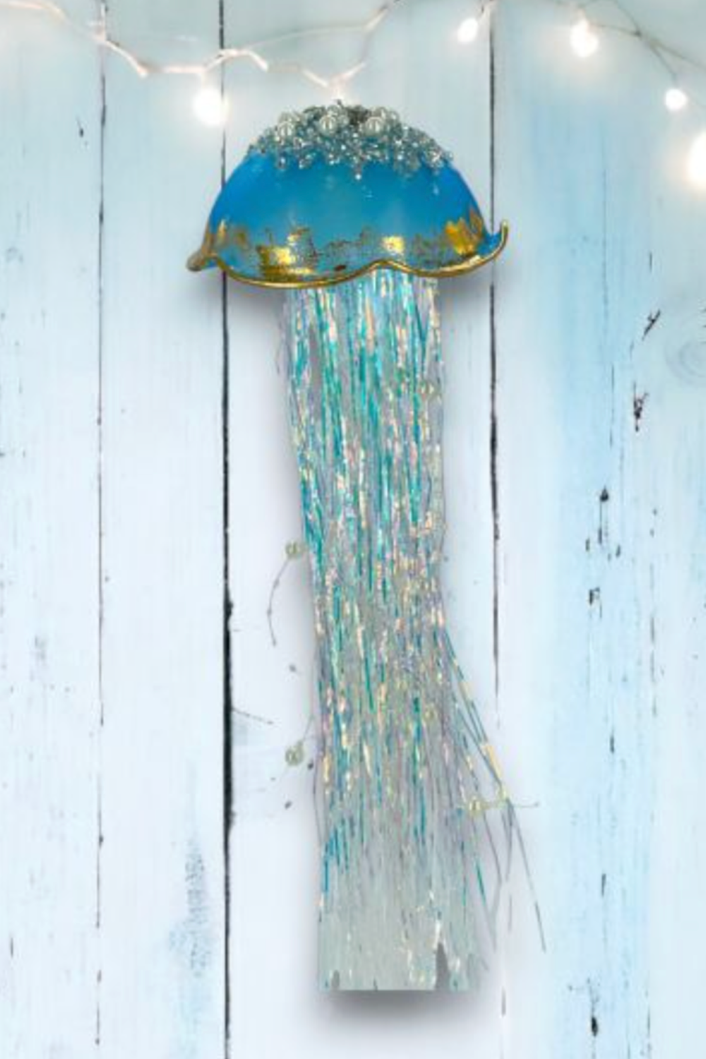 Glass Ornament - Sealife Blue Jellyfish