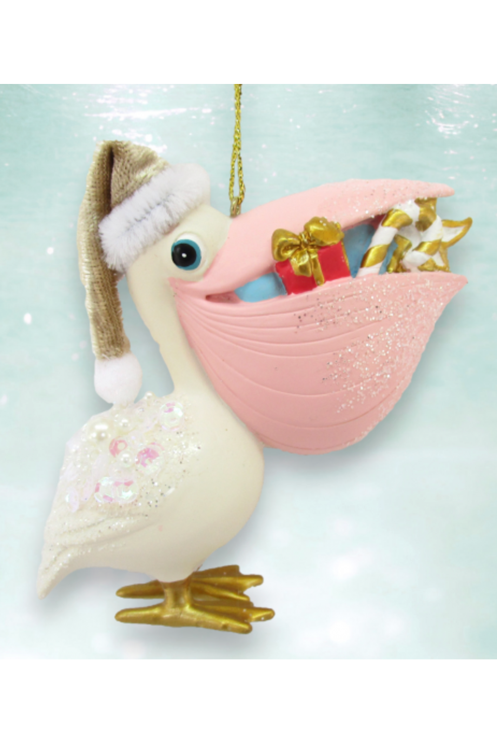 Funky Ornament - Pelican with Gifts