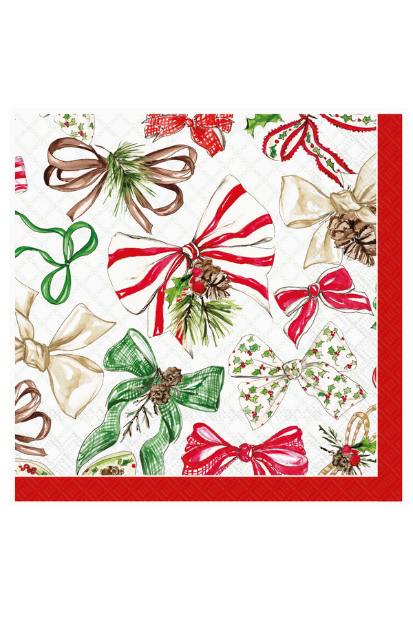 Cocktail Napkin Pack - Christmas Bows