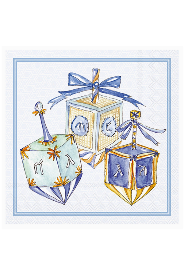 Cocktail Napkin Pack - Dreidels Hanukkah