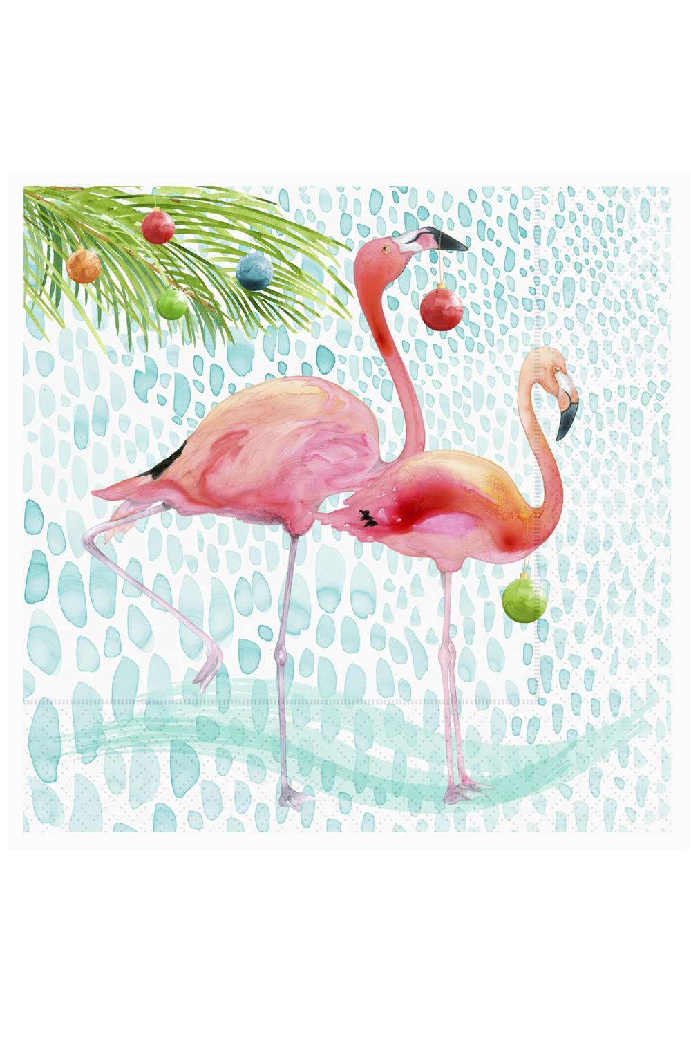 Cocktail Napkin Pack - Pink Flamingo Christmas