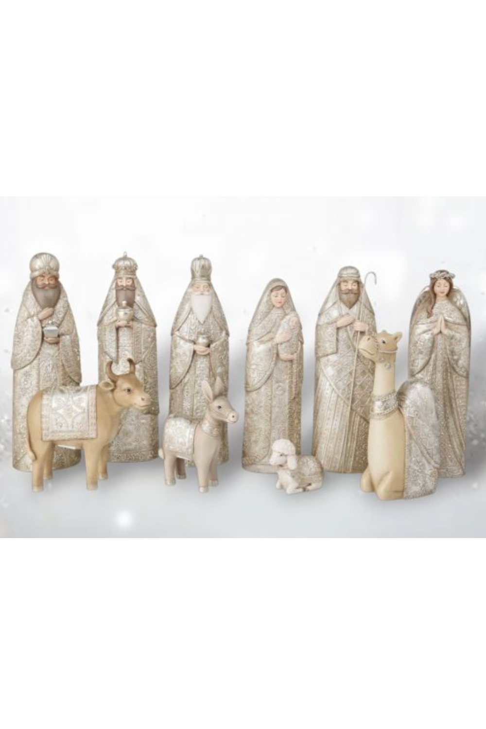 Large Shimmering Nativity Set of 10