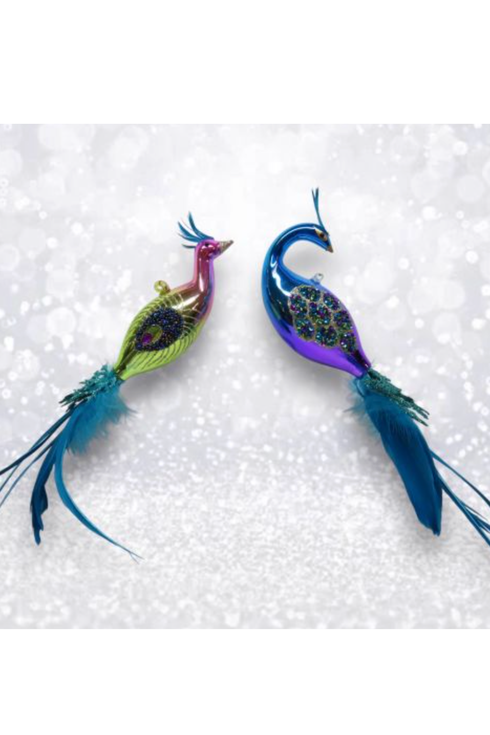 Glass Ornament - Slender Peacock