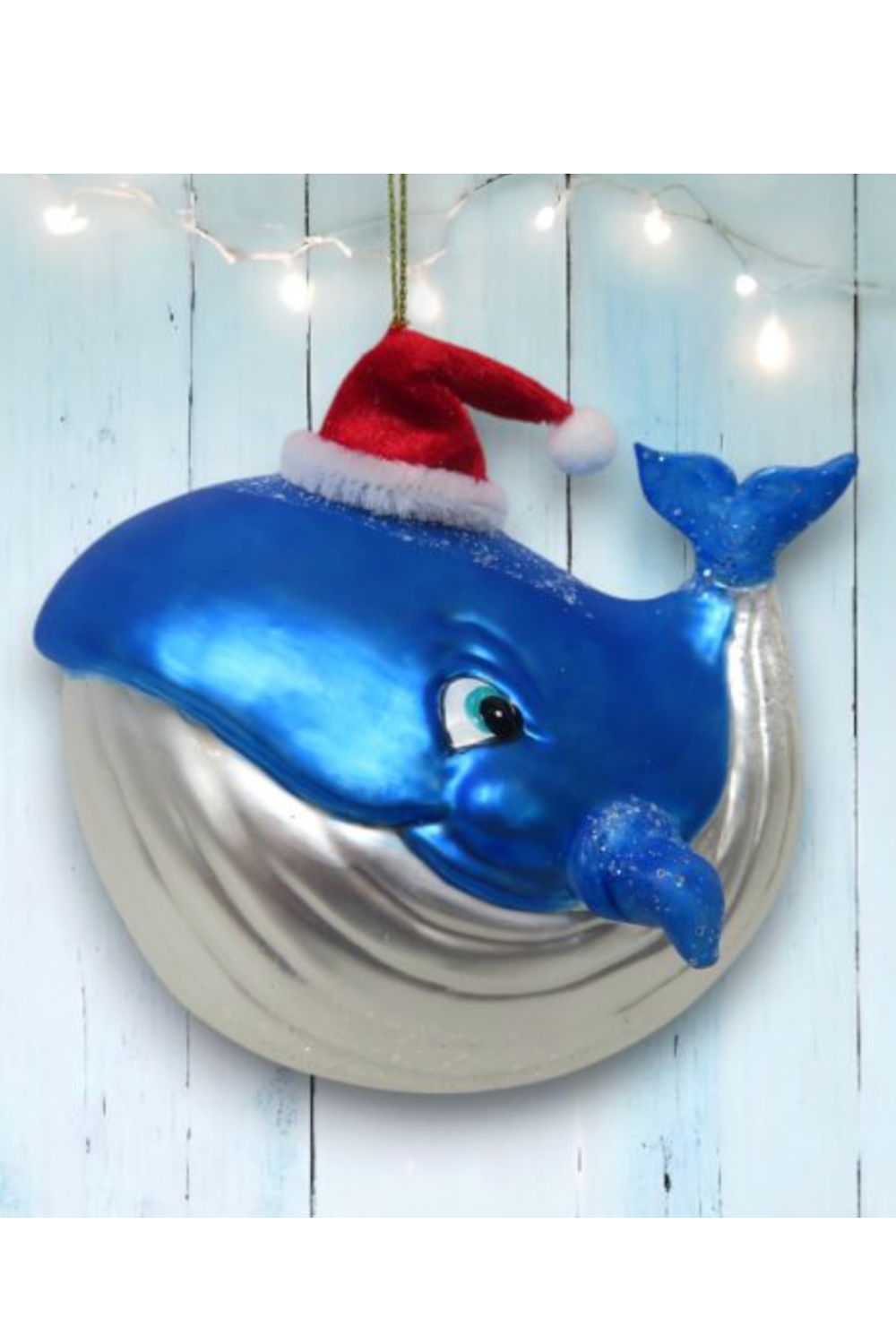 Glass Ornament - Plump Blue Whale