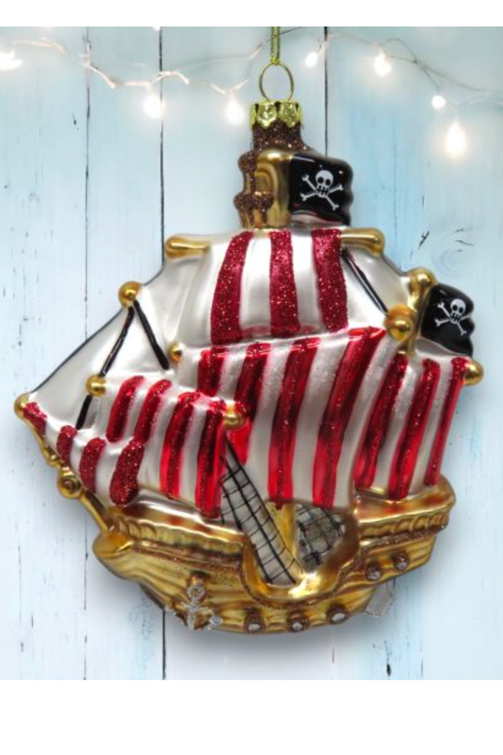 Glass Ornament - Pirate Ship