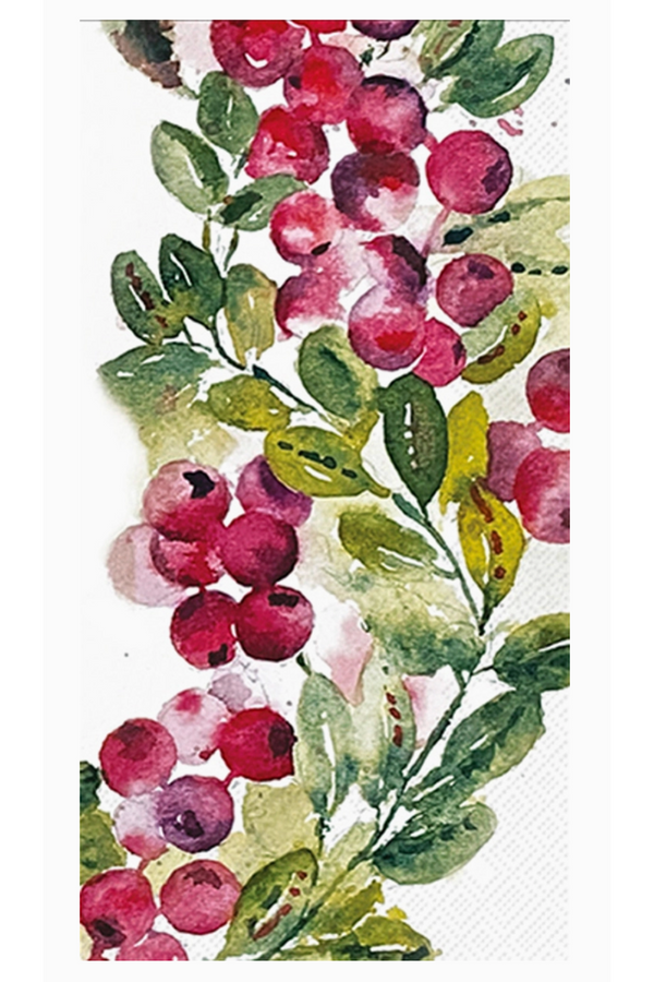 Guest Napkin Pack - CRANBERRY WREATH