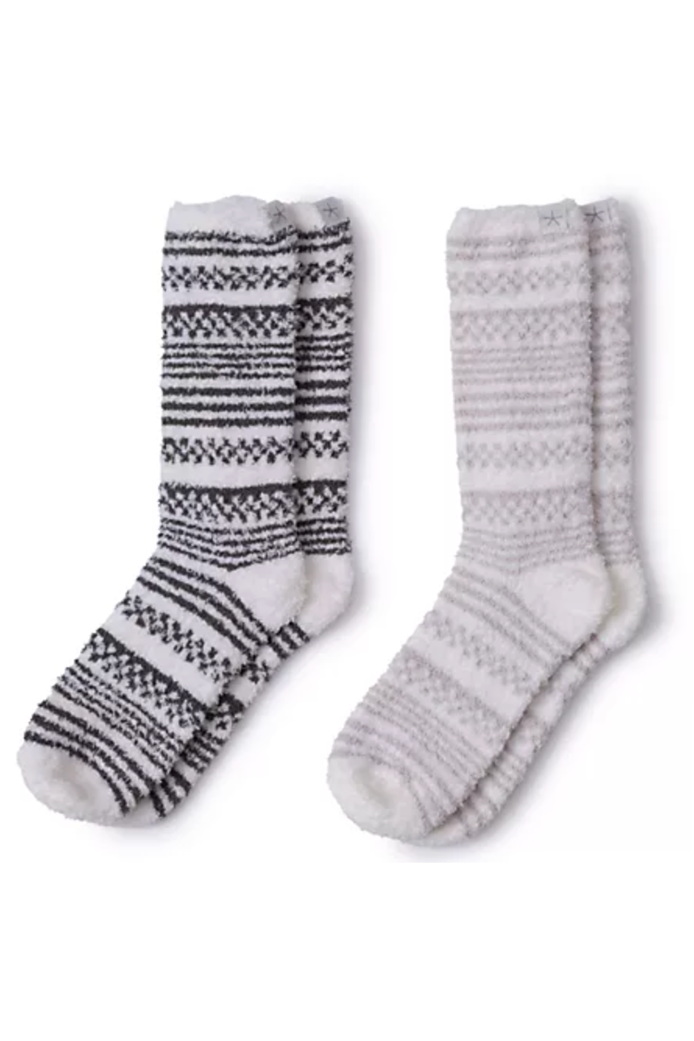 CozyChic Set 2 Socks - Checkered Stripe Dark Moss