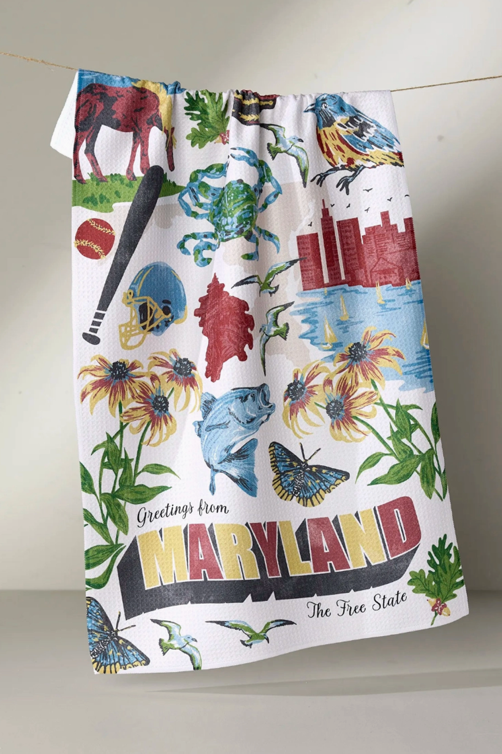 Geometry Kitchen Tea Towel - Greetings From Maryland