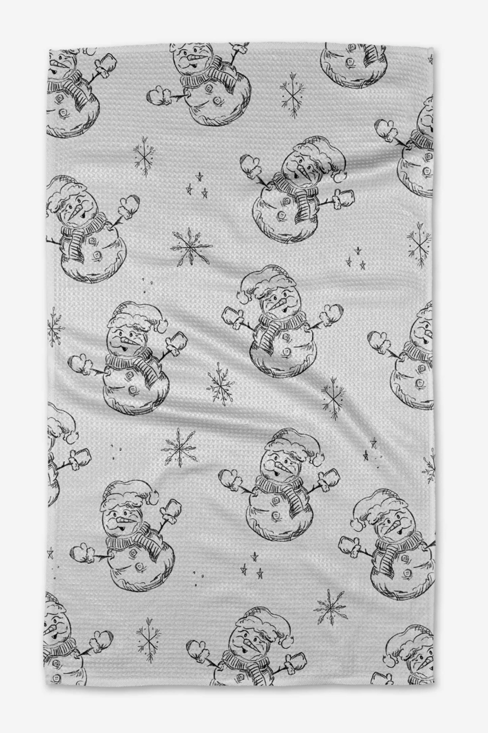 Geometry Kitchen Tea Towel - Snowmen Charcoal