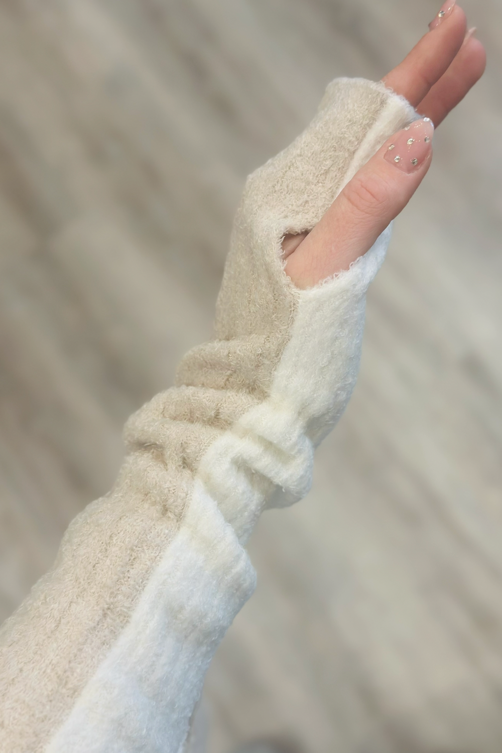 CozyChic Lite Fingerless Glove - Colorblock Stone