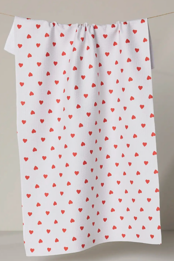 Geometry Kitchen Tea Towel - Baby Hearts
