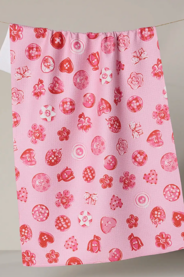 Geometry Kitchen Tea Towel - Collecting Buttons