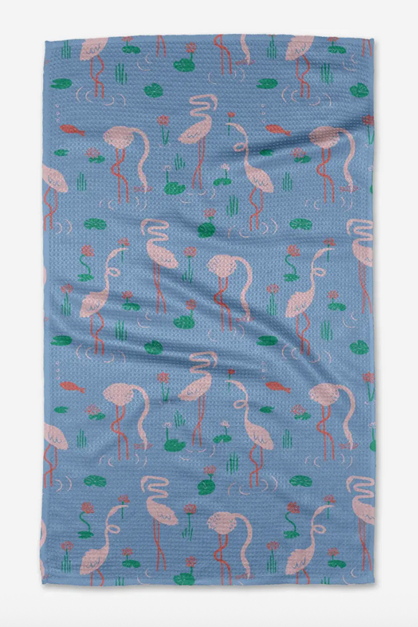 Geometry Kitchen Tea Towel - Flirty Flamingo