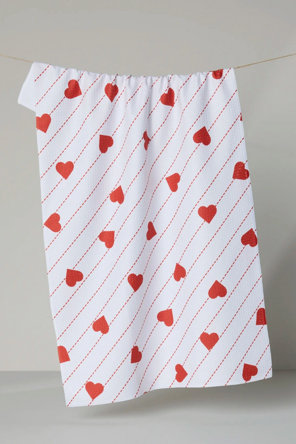 Geometry Kitchen Tea Towel - Stitched Heart