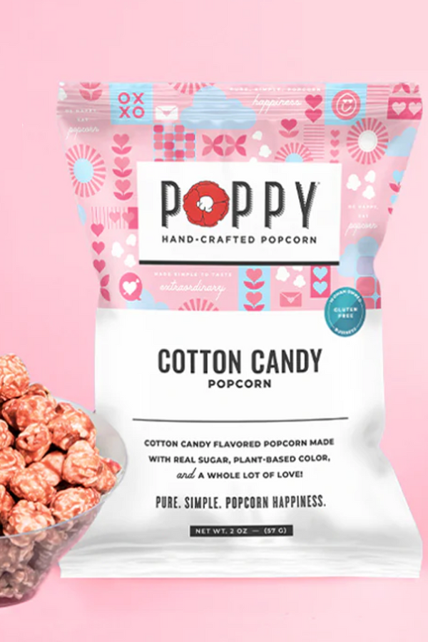 Poppy Popcorn Mini Snack Bag - COTTON CANDY