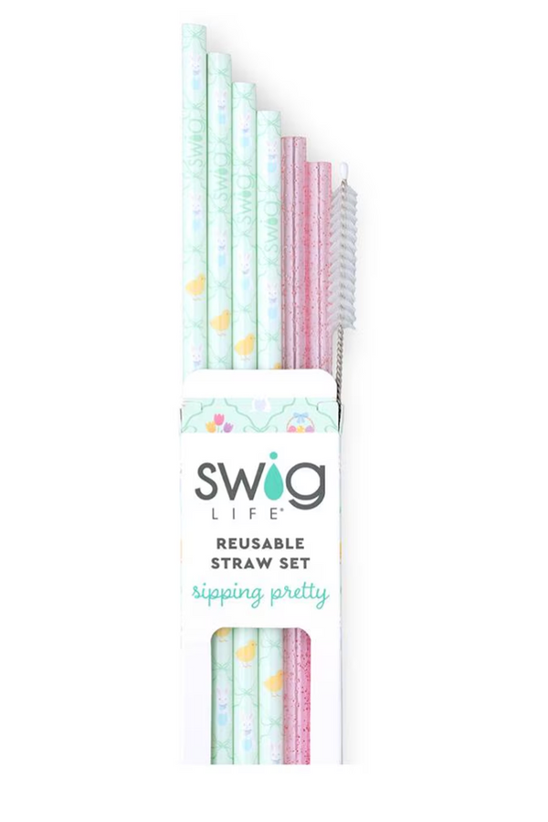 Tall Straw Set - Hoppy Easter