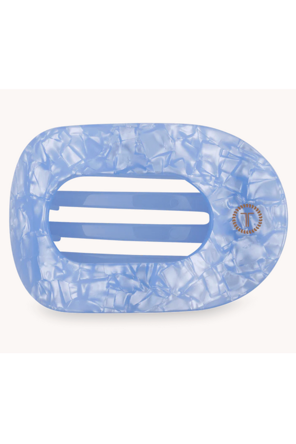 Teleties Flat Round Hair Clip - Blue Lagoon