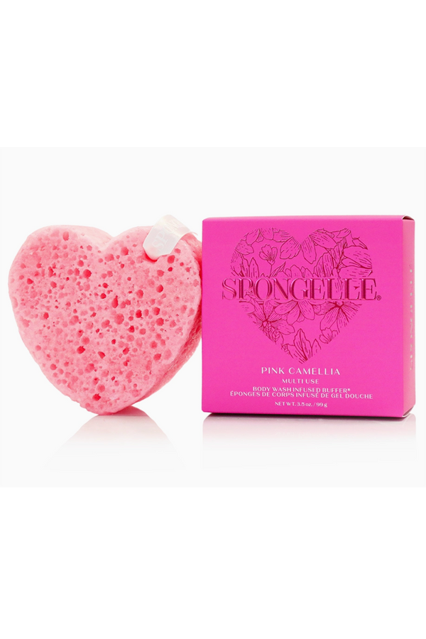 Spongelle Heart Buffer - Pink Camellia