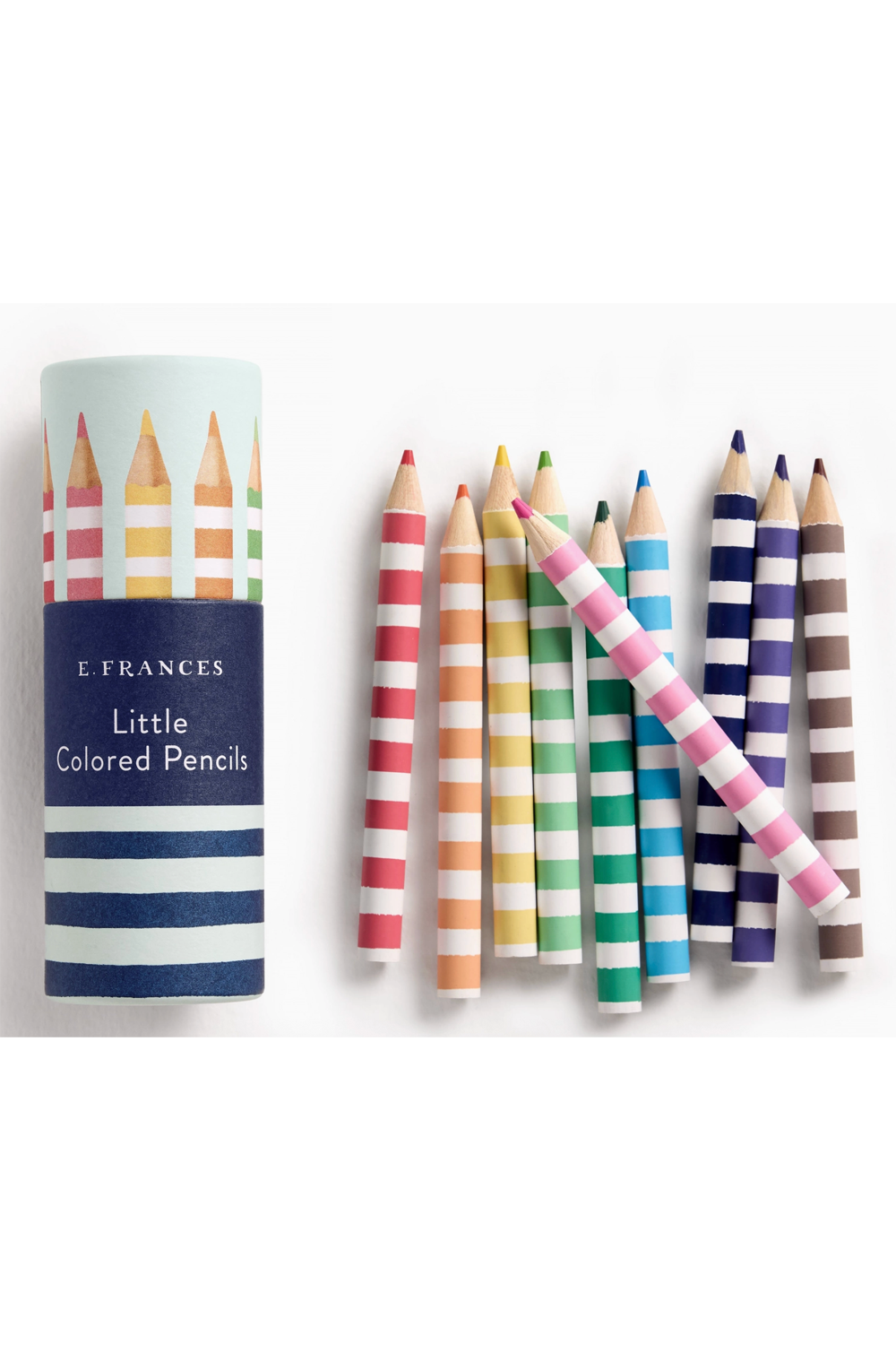 EFran Set of 10 Little Colored Pencils - JV Stripes