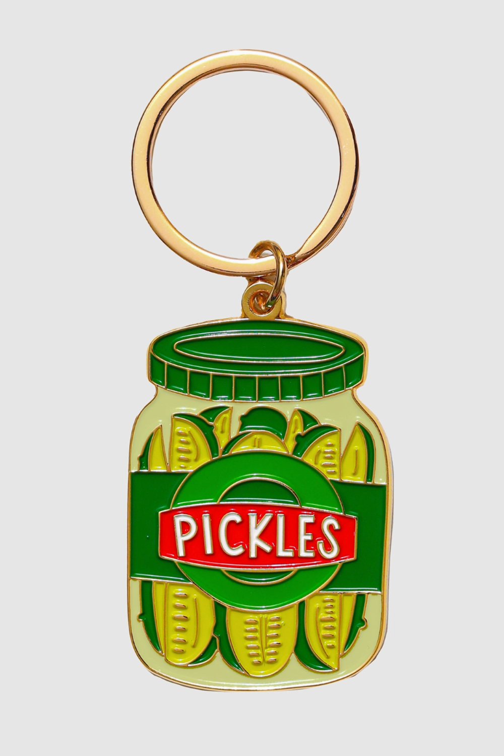Trendy Enamel Keychain - Pickle Jar