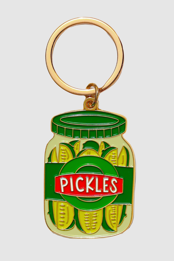 Trendy Enamel Keychain - Pickle Jar