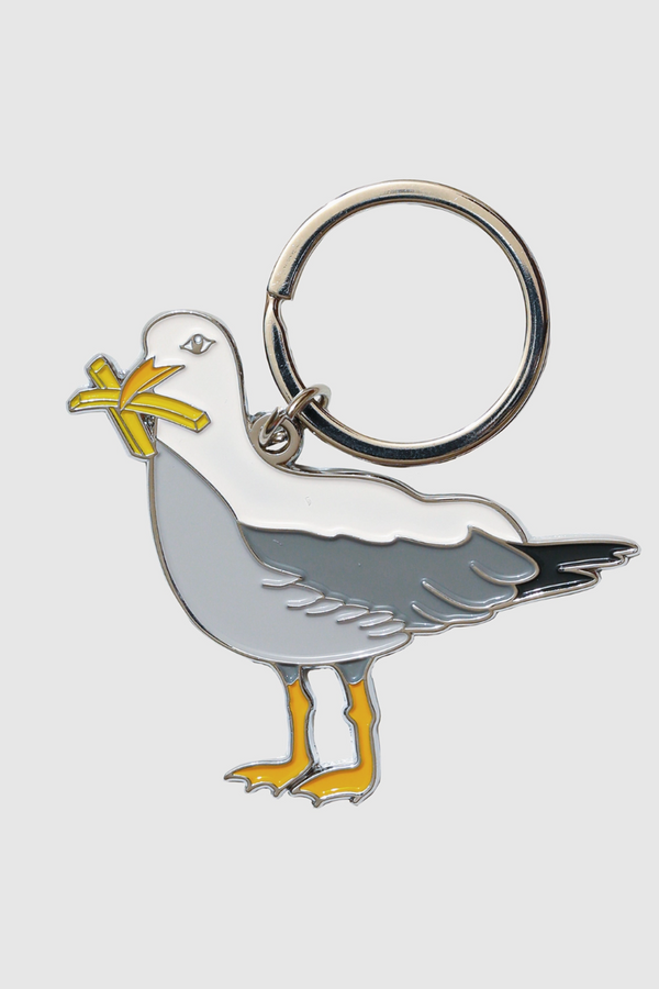 Trendy Enamel Keychain - Seagull with Fries