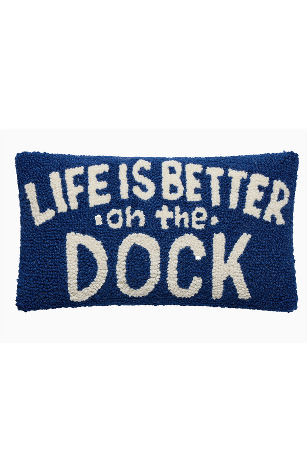 Hooked Small Pillow - Life is Better on the Dock