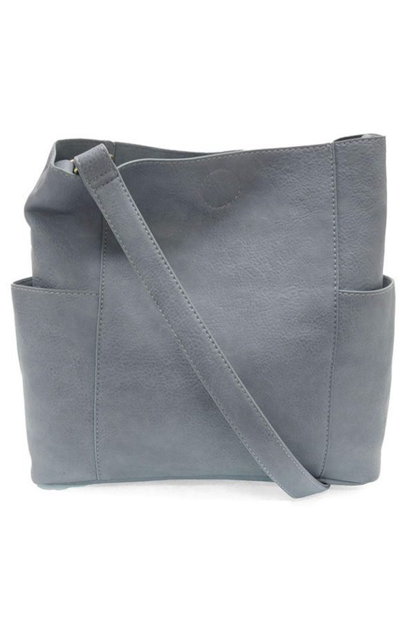 Joy Kayleigh Side Pocket Bucket Bag - Dusty Blue 26