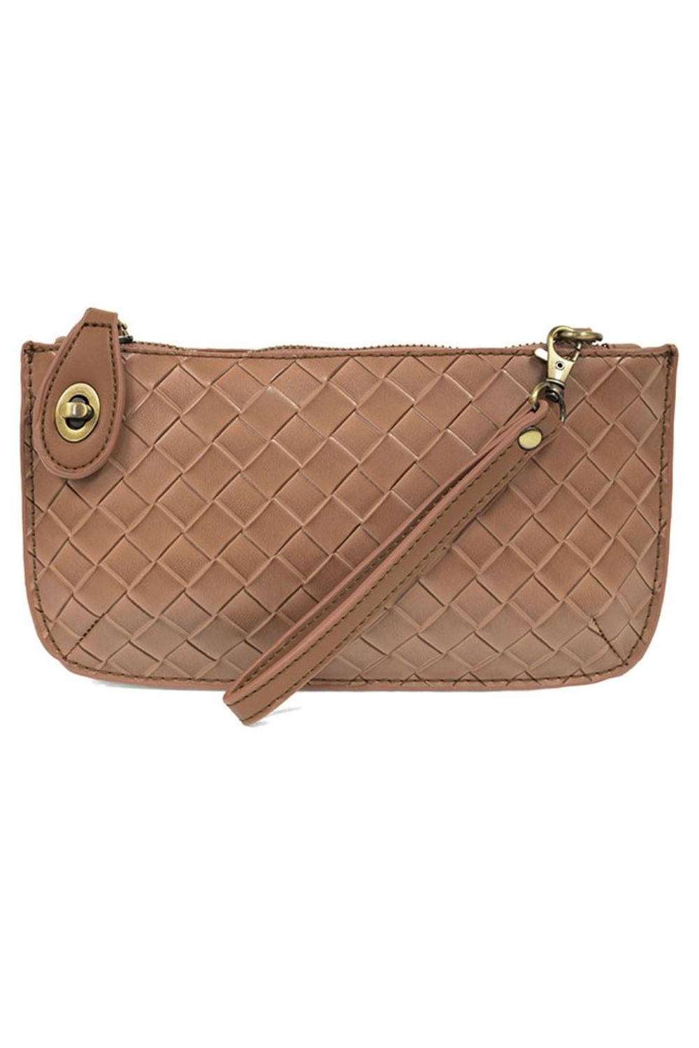 Joy Mini Crossbody Wristlet Clutch - Wide Woven Chestnut