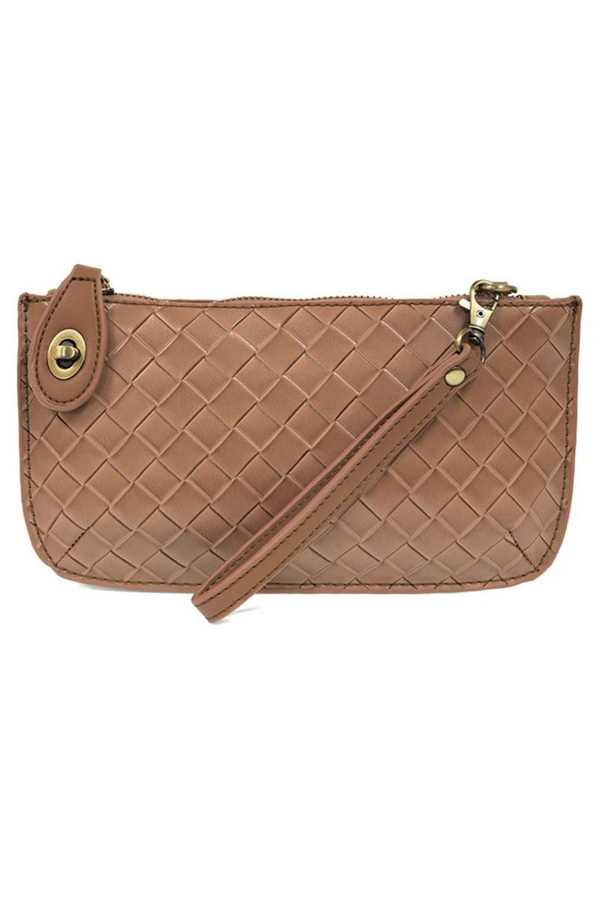 Joy Mini Crossbody Wristlet Clutch - Wide Woven Chestnut