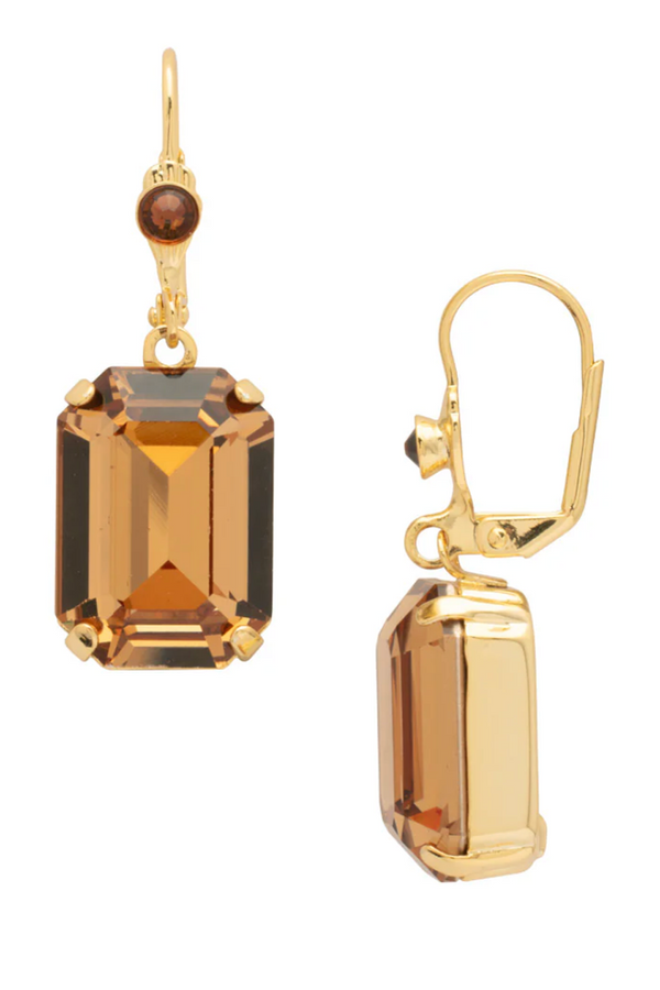 Kathleen Studded Dangle Earring - Honey Bourbon