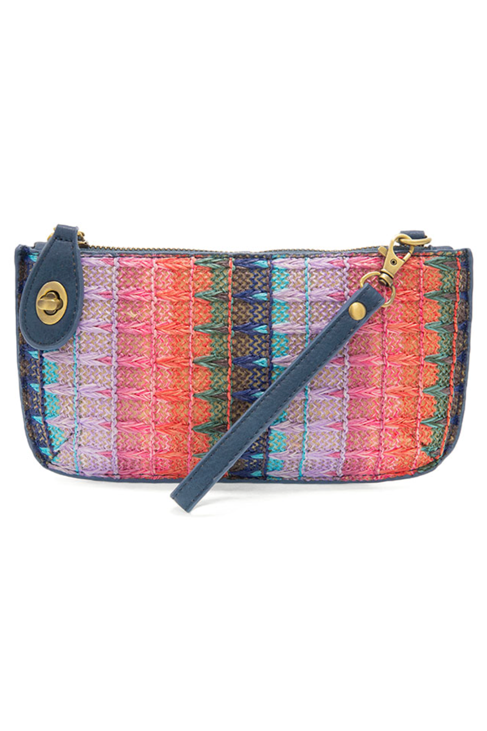 Joy Mini Crossbody Wristlet Clutch - Woven Stripe Deep