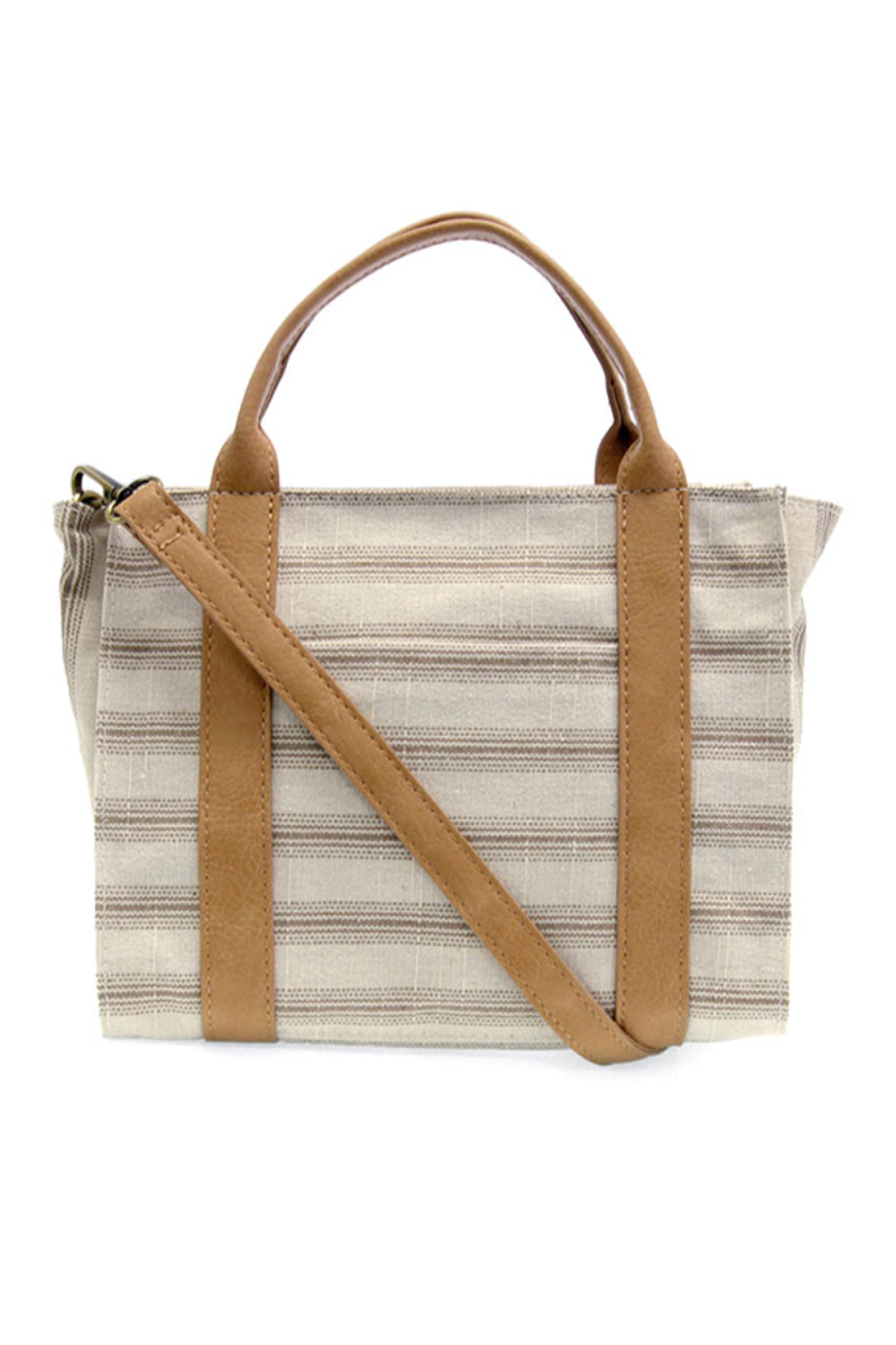 Joy Pencil Stripe Medium Canvas Tote - Neutral