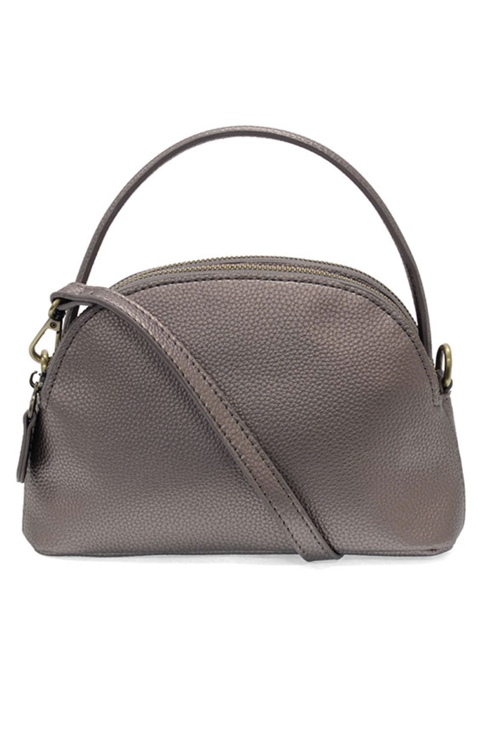 JOY Larissa Double Zip Dome Crossbody - Metallic Bronze