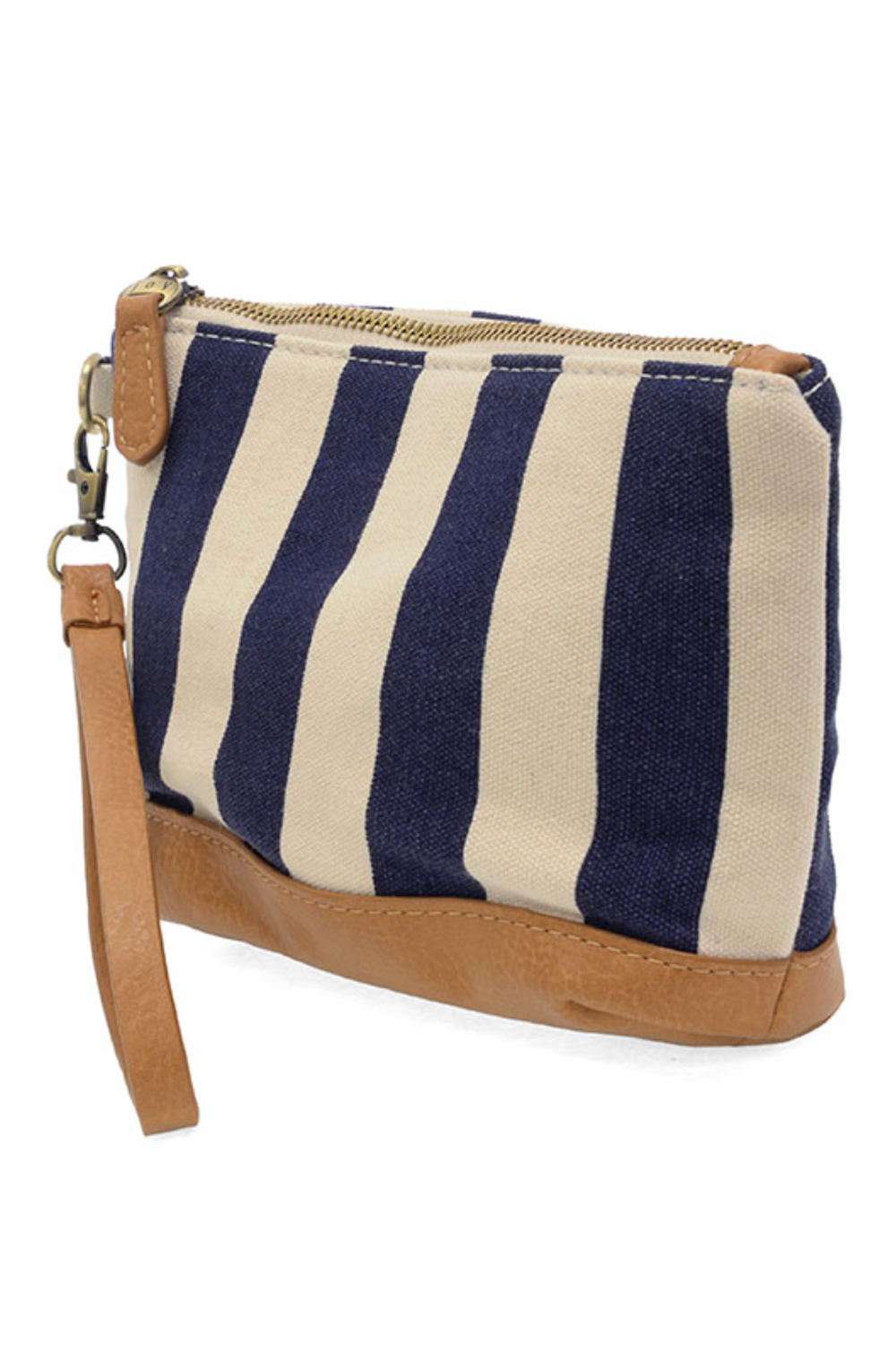 Joy Awning Stripe Wristlet - Navy