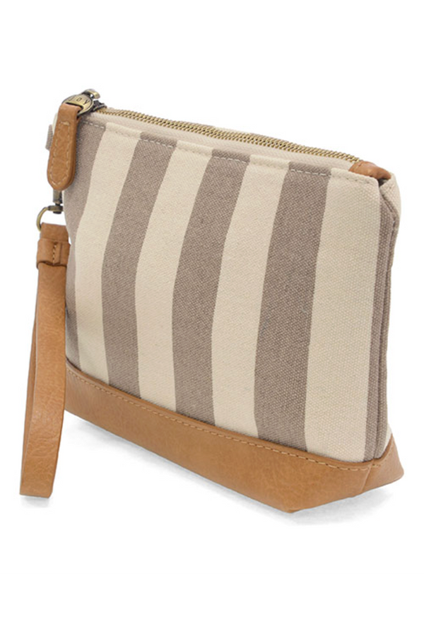 Joy Awning Stripe Wristlet - Neutral